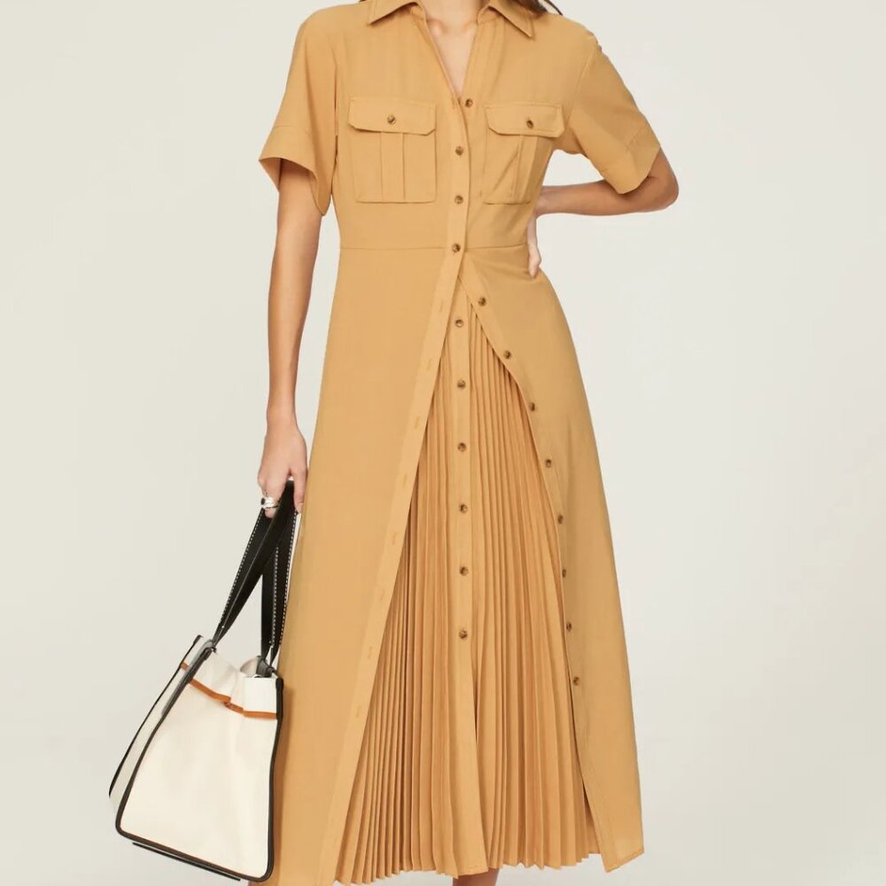 ALC florence pleated button front dress